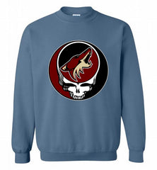 NHL TEAM ARIZONA COYOTES X GRATEFUL DEAD LOGO BAND Crewneck Sweatshirt - zezetee NHL TEAM ARIZONA COYOTES X GRATEFUL DEAD LOGO BAND Crewneck Sweatshirt - zezetee