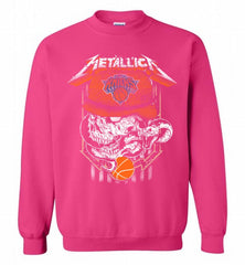 Metallica Skull Snake New York Knicks Crewneck Sweatshirt - zezetee Metallica Skull Snake New York Knicks Crewneck Sweatshirt - zezetee