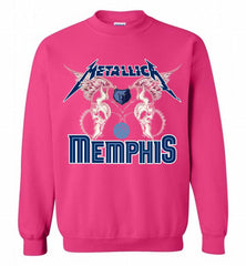 Metallica Memphis Grizzlies Logo Crewneck Sweatshirt - zezetee Metallica Memphis Grizzlies Logo Crewneck Sweatshirt - zezetee
