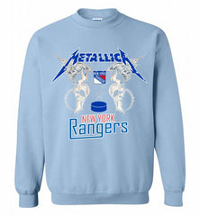 Metallica New York Rangers Logo Crewneck Sweatshirt - zezetee Metallica New York Rangers Logo Crewneck Sweatshirt - zezetee