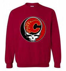 NHL TEAM CALGARY FLAMES X GRATEFUL DEAD LOGO BAND Crewneck Sweatshirt - zezetee NHL TEAM CALGARY FLAMES X GRATEFUL DEAD LOGO BAND Crewneck Sweatshirt - zezetee