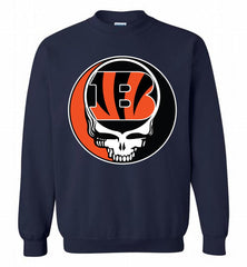 Cincinnati Bengals Grateful Dead Logo Band Crewneck Sweatshirt - zezetee Cincinnati Bengals Grateful Dead Logo Band Crewneck Sweatshirt - zezetee