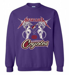 Metallica Arizona Coyotes Logo Crewneck Sweatshirt - zezetee Metallica Arizona Coyotes Logo Crewneck Sweatshirt - zezetee