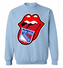 New York Rangers  x The Rolling Stones Logo Crewneck Sweatshirt - zezetee New York Rangers  x The Rolling Stones Logo Crewneck Sweatshirt - zezetee