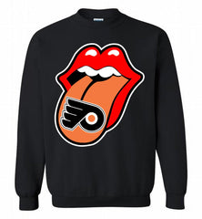 Philadelphia Flyers  x The Rolling Stones Logo Crewneck Sweatshirt - zezetee Philadelphia Flyers  x The Rolling Stones Logo Crewneck Sweatshirt - zezetee