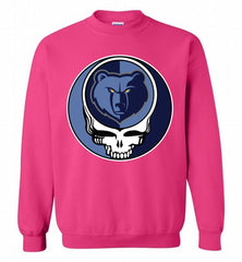 Memphis Grizzlies Grateful Dead Logo Band Crewneck Sweatshirt - zezetee Memphis Grizzlies Grateful Dead Logo Band Crewneck Sweatshirt - zezetee