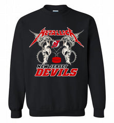 Metallica New Jersey Devils Logo Crewneck Sweatshirt - zezetee Metallica New Jersey Devils Logo Crewneck Sweatshirt - zezetee