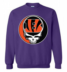 Cincinnati Bengals Grateful Dead Logo Band Crewneck Sweatshirt - zezetee Cincinnati Bengals Grateful Dead Logo Band Crewneck Sweatshirt - zezetee