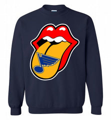 St Louis Blues  x The Rolling Stones Logo Crewneck Sweatshirt - zezetee St Louis Blues  x The Rolling Stones Logo Crewneck Sweatshirt - zezetee