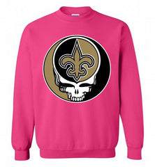 New Orleans Saints Grateful Dead Logo Band Crewneck Sweatshirt - zezetee New Orleans Saints Grateful Dead Logo Band Crewneck Sweatshirt - zezetee