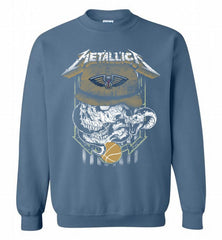 Metallica Skull Snake New Orleans Pelicans Crewneck Sweatshirt - zezetee Metallica Skull Snake New Orleans Pelicans Crewneck Sweatshirt - zezetee