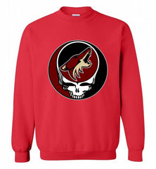 NHL TEAM ARIZONA COYOTES X GRATEFUL DEAD LOGO BAND Crewneck Sweatshirt - zezetee NHL TEAM ARIZONA COYOTES X GRATEFUL DEAD LOGO BAND Crewneck Sweatshirt - zezetee