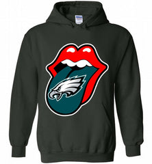 Philadelphia Eagles  x The Rolling Stones Logo Hoodie - zezetee Philadelphia Eagles  x The Rolling Stones Logo Hoodie - zezetee