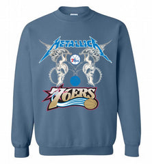 Metallica Philadelphia 76ers Logo Crewneck Sweatshirt - zezetee Metallica Philadelphia 76ers Logo Crewneck Sweatshirt - zezetee