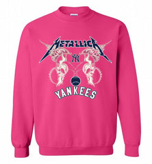 Metallica New York Yankees Logo Crewneck Sweatshirt - zezetee Metallica New York Yankees Logo Crewneck Sweatshirt - zezetee