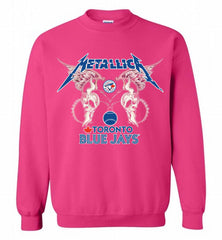 Metallica Toronto Blue Jays Logo Crewneck Sweatshirt - zezetee Metallica Toronto Blue Jays Logo Crewneck Sweatshirt - zezetee