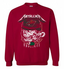 Metallica Skull Snake Minnesota Wild Crewneck Sweatshirt - zezetee Metallica Skull Snake Minnesota Wild Crewneck Sweatshirt - zezetee