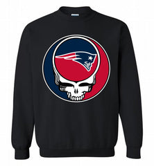 New England Patriots Grateful Dead Logo Band Crewneck Sweatshirt - zezetee New England Patriots Grateful Dead Logo Band Crewneck Sweatshirt - zezetee