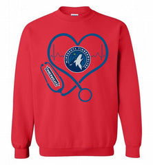 Nurse Heartbeat Love MinnesotaTimberwolves Crewneck Sweatshirt - zezetee Nurse Heartbeat Love MinnesotaTimberwolves Crewneck Sweatshirt - zezetee