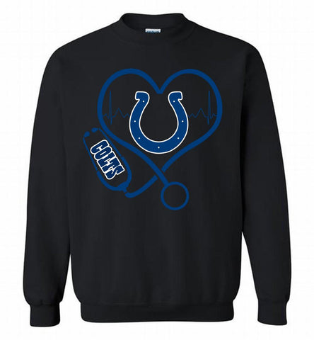 Nurse Heartbeat Indianapolis Colts Crewneck Sweatshirt - zezetee Nurse Heartbeat Indianapolis Colts Crewneck Sweatshirt - zezetee