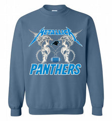 Metallica Carolina Panthers Logo Crewneck Sweatshirt - zezetee
