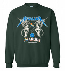 Metallica Miami Marlins Logo Crewneck Sweatshirt - zezetee