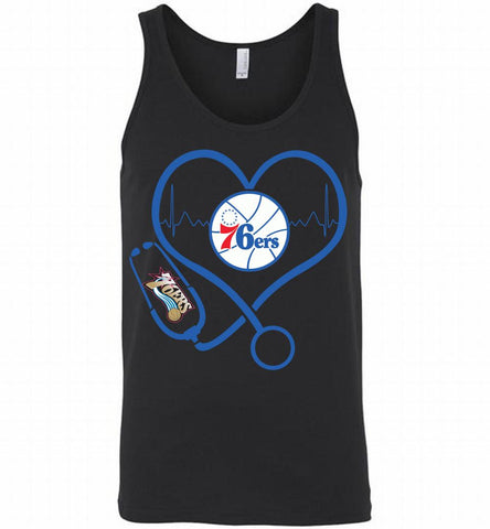 Nurse Heartbeat Love Philadelphia 76ers Tank - zezetee