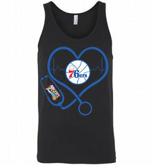 Nurse Heartbeat Love Philadelphia 76ers Tank - zezetee