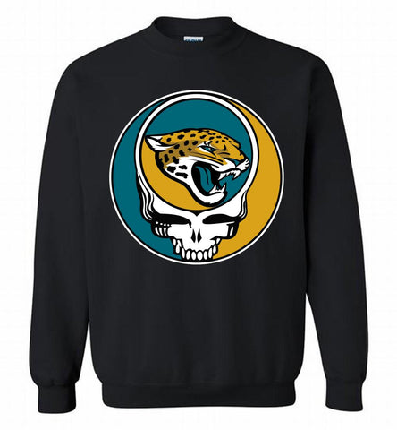 Jacksonville Jaguars Grateful Dead Logo Band Crewneck Sweatshirt - zezetee