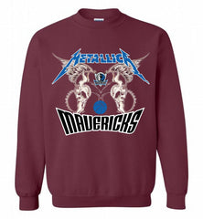 Metallica Dallas Mavericks Logo Crewneck Sweatshirt - zezetee