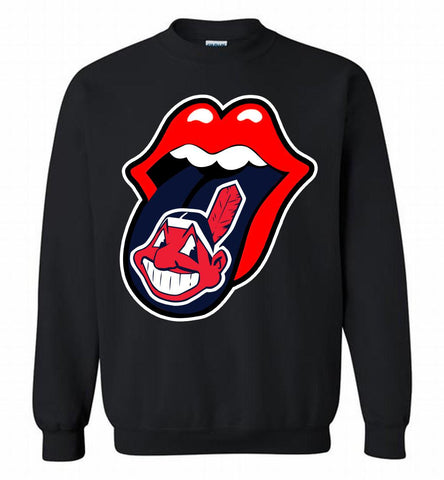 Cleveland Indians  x The Rolling Stones Logo Crewneck Sweatshirt - zezetee