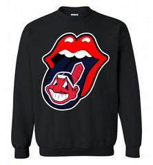Cleveland Indians  x The Rolling Stones Logo Crewneck Sweatshirt - zezetee