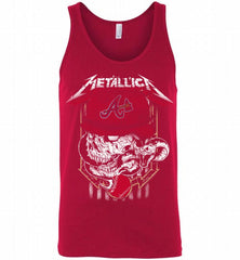 Metallica Skull Atlanta Braves Logo Tank - zezetee