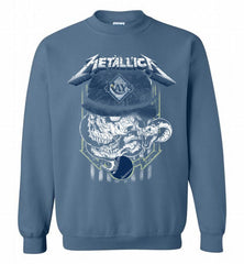 Metallica Skull Tampa Bay Rays Logo Crewneck Sweatshirt - zezetee