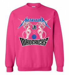 Metallica Dallas Mavericks Logo Crewneck Sweatshirt - zezetee