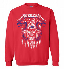 Metallica Snake Skull Buffalo Bills Logo Crewneck Sweatshirt - zezetee