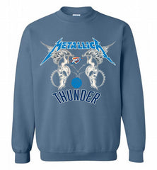 Metallica Oklahoma City Thunder Logo Crewneck Sweatshirt - zezetee