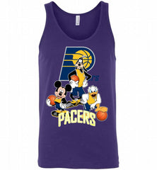 Mickey Goofy Donald Loves Indiana Pacers Basketball Fans Tank - zezetee