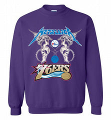 Metallica Philadelphia 76ers Logo Crewneck Sweatshirt - zezetee