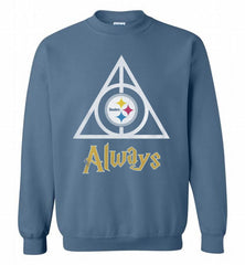 Pittsburgh Steelers deathly Hallows always trending gift Crewneck Sweatshirt - zezetee