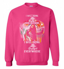 AQUAMAN I WILL DRINK CROWN ROYAL HERE THERE I WILL DRINK CROWN ROYAL EVERYWHERE Crewneck Sweatshirt - zezetee
