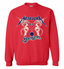 Metallica Milwaukee Brewers Logo Crewneck Sweatshirt - zezetee