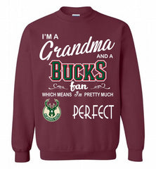 I'M A Grandma And A Milwaukee Bucks Fans Perfect Crewneck Sweatshirt - zezetee
