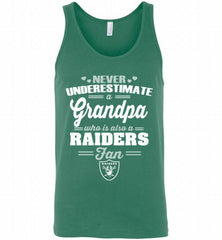 NEVER UNDERESTIMATE A GRANDPA WHO IS ALSO A RAIDERS FAN GILDAN CREWNECK PULLOVER GIFT Tank - zezetee