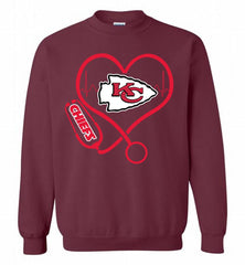 Nurse Heartbeat Kansas City Chiefs Crewneck Sweatshirt - zezetee