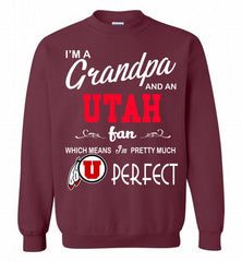 I'M A Grandpa And An Utah Utes Fan Crewneck Sweatshirt - zezetee