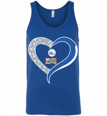 Philadelphia 76ers In Diamond Heart Tank - zezetee