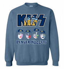 Kiss Denver Nuggets Logo Crewneck Sweatshirt - zezetee