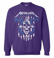 Metallica Snake Skull Tennessee Titans Logo Crewneck Sweatshirt - zezetee