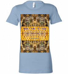Notre-Dame Cathedral Rose Stained Glass Candles Novel Quote Bella Ladies Tee - zezetee